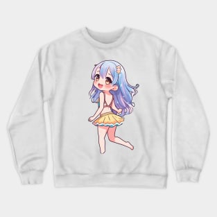 Cute anime girl in bikini Crewneck Sweatshirt